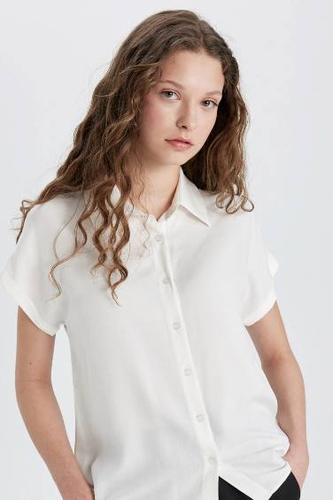 Regular Fit Shirt Collar Short Sleeve Shirt