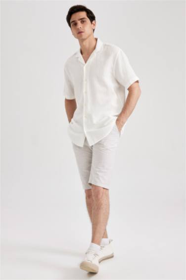 Бермуды стандартного кроя из льна для мужчин