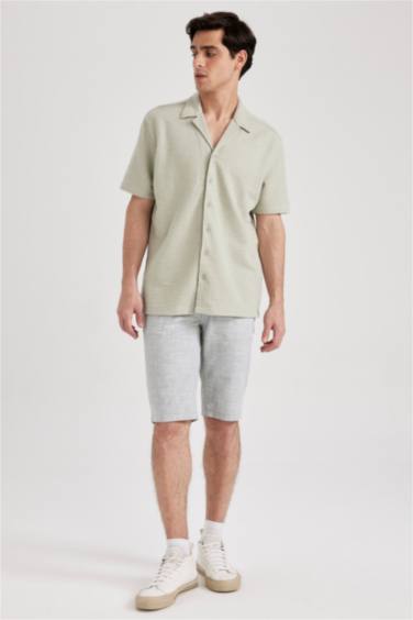 Бермуды стандартного кроя из льна