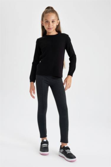 Pull coupe régulière à Col Rond pour Fille