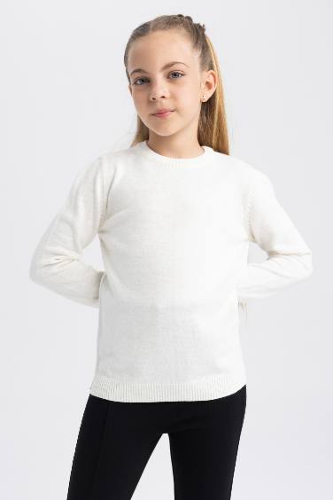 Girl Regular Fit Crew Neck Pullover