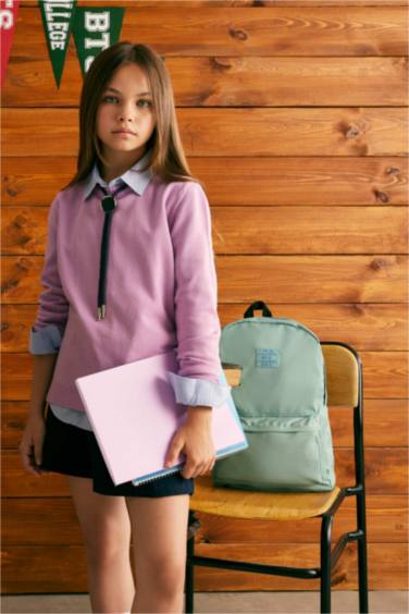 Pull-Over Coupe Régulière Col Rond Pour Fille