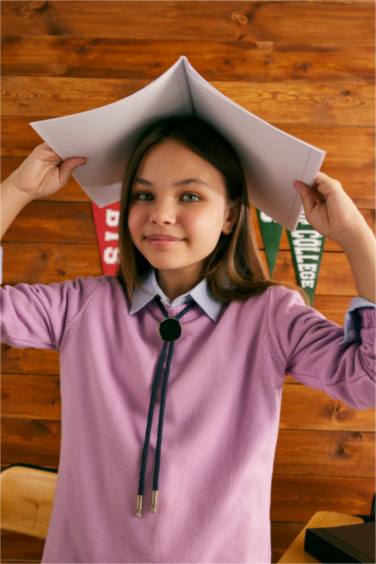 Pull-Over Coupe Régulière Col Rond Pour Fille