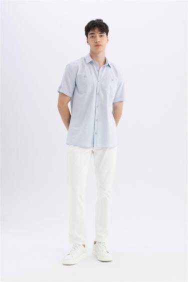 слим пішімі Қысқа жеңді жейде