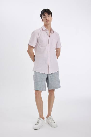 Slim Fit Poplin Short Sleeve Shirt