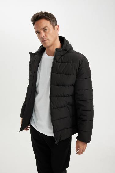 Slim Fit Faux Fur Lined Puffer Jacket