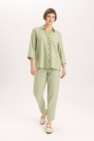 Брюки джоггеры с высокой талией с карманами