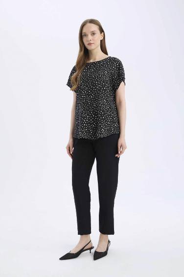 Linen Look Pocketed High Waist Straight Leg Joggers