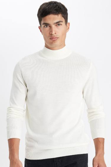 Pull en tricot slim à demi-col roulé