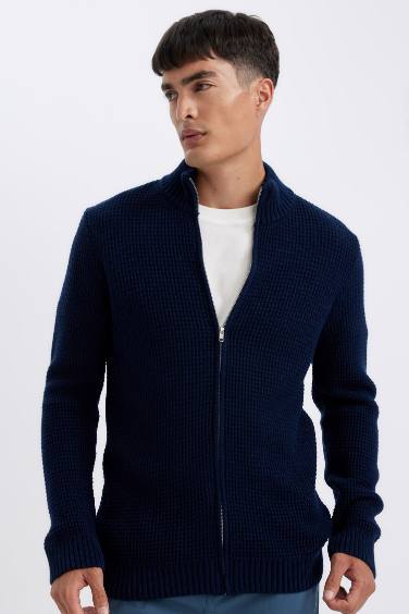 Standard Fit Turtleneck Knitwear Cardigan