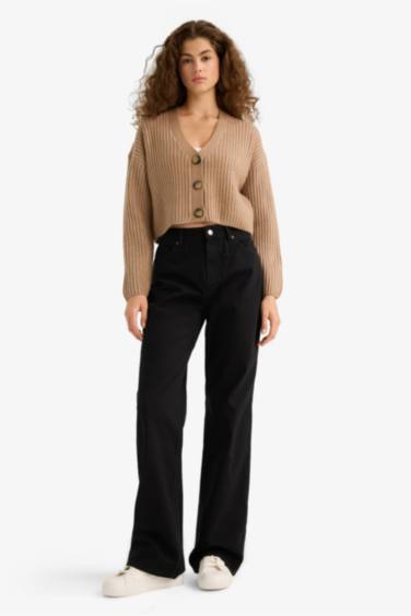 Cardigan tricot à boutons et col V Coupe régulière