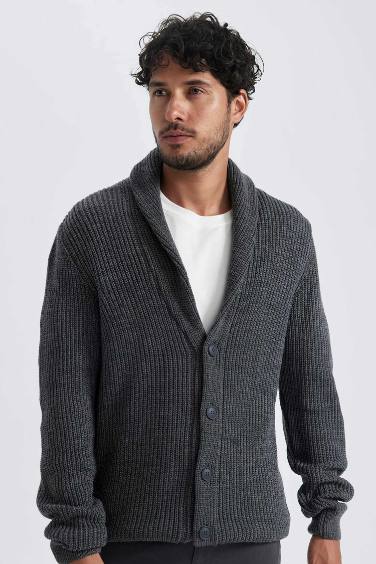 Standard Fit Shawl Collar Knitwear Cardigan