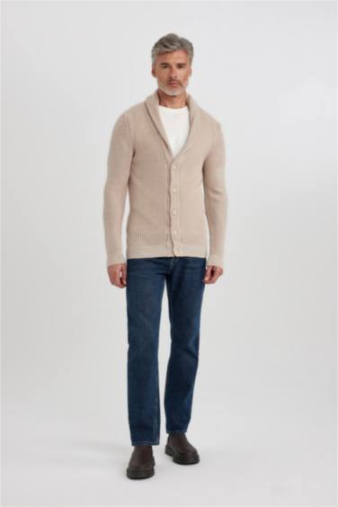 كارديجان تريكو قصة عادية بياقة شال