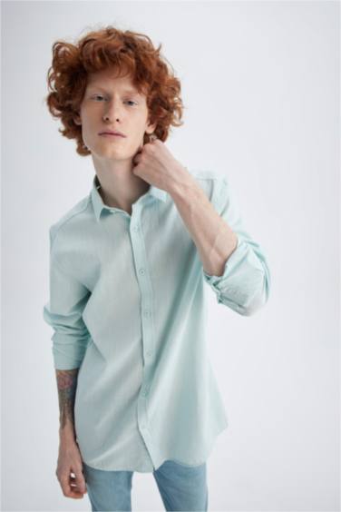 слим пішімі Ұзын жеңді көйлек