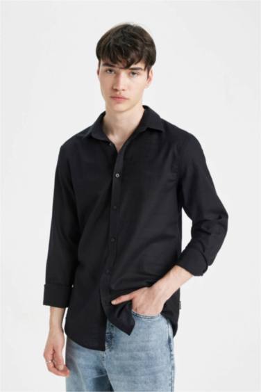 Chemise Coupe Slim à Manches Longues