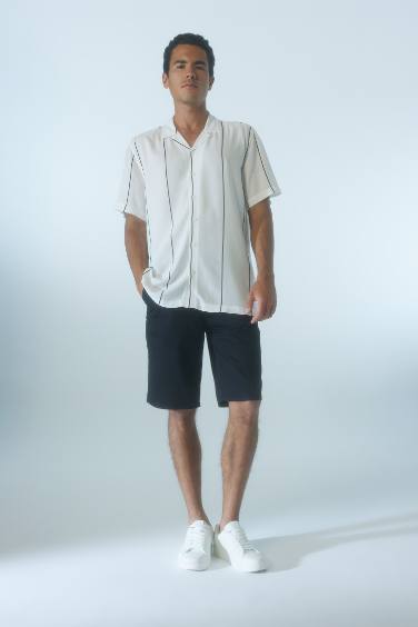 Regular Fit Lace-Up Bermuda Shorts