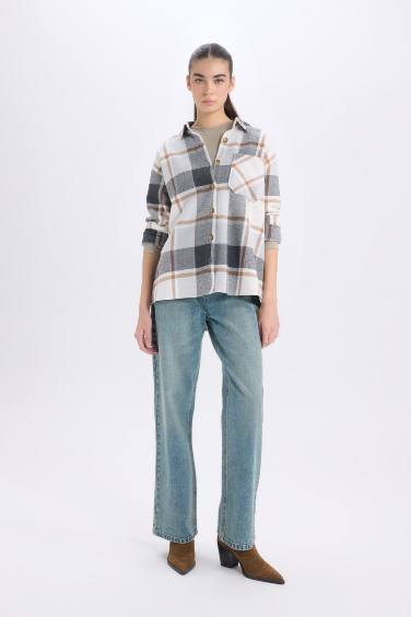 Kareli Flanel Uzun Kollu Oduncu Gömlek