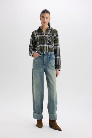 Kareli Flanel Uzun Kollu Oduncu Gömlek