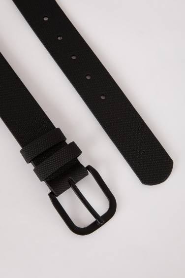 حزام جينز جلد صناعي بيضاوي للرجال