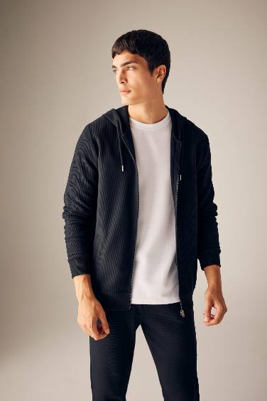 Regular Fit Hooded Cardigan