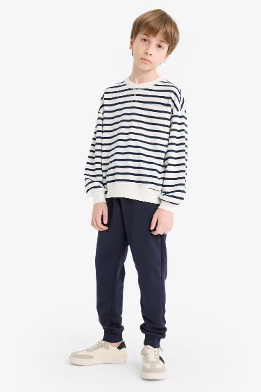 بنطرون بجامة رياضي ولادي جوجر قصة عادية وخصر مطاطي