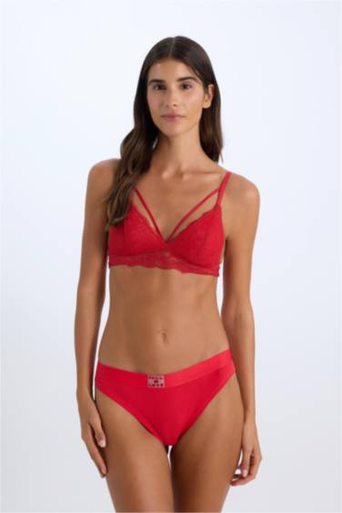 Pedli Dantelli Kırmızı Bralet-Fall in Love