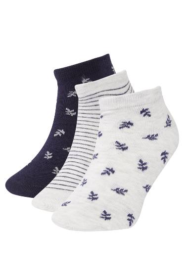 Patterned 3 Pack Booties Socks