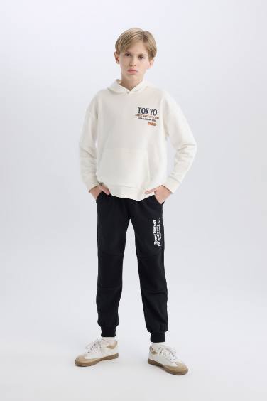 Boy Printed Elastic Waist Sweatpants