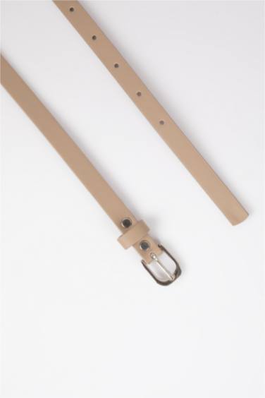 حزام جلد صناعي بمشبك بيضاوي من 3 قطع