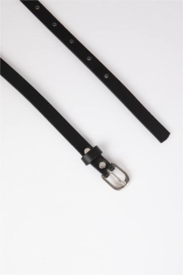 حزام جلد صناعي بمشبك بيضاوي من 3 قطع