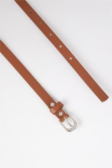 حزام جلد صناعي بمشبك بيضاوي من 3 قطع