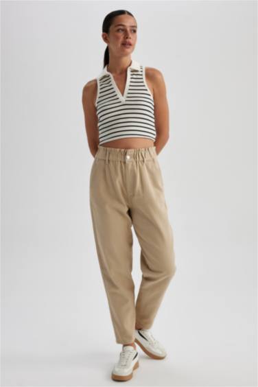 Baggy Gabardine Cotton Trousers