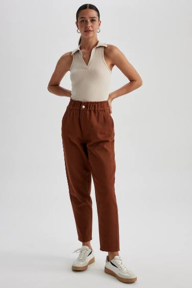 Baggy Fit With Pockets Gabardine Trousers