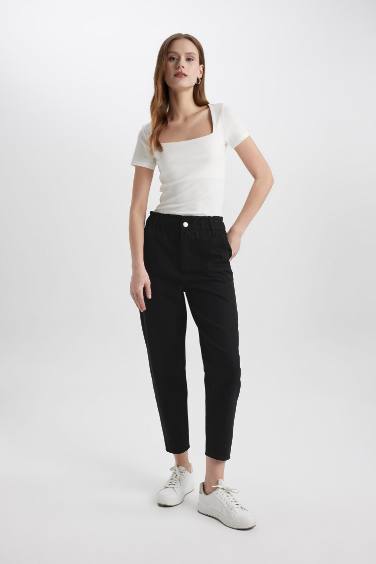 Paperbag Fit With Pockets Gabardine Trousers