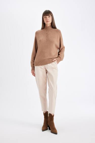 Paperbag Waist Standard Gabardine Trousers