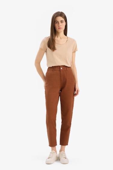 Paperbag Fit With Pockets Gabardine Trousers