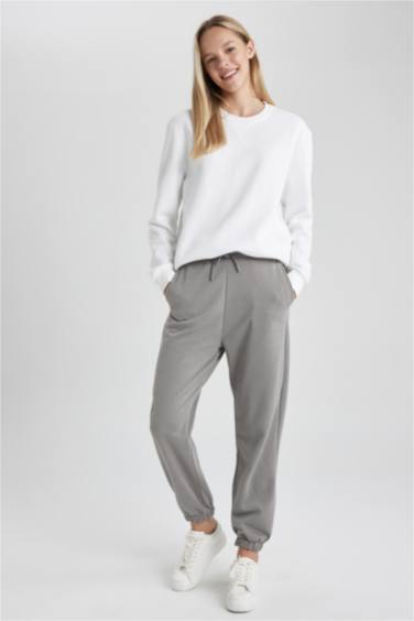 Jogger Standard Fit Thick Sweatshirt Fabric Elastic Band Trousers