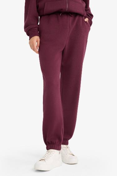 Jogger Fit Elastic Banded Leg Thick Fabric Trousers