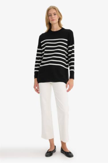 Relax Fit Crew Neck Striped Tunic