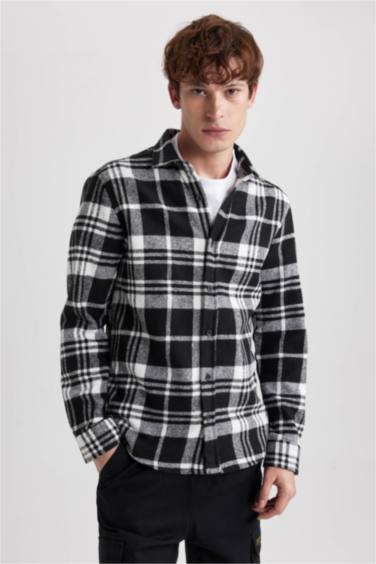 Regular Fit Plaid Long Sleeve Shirt