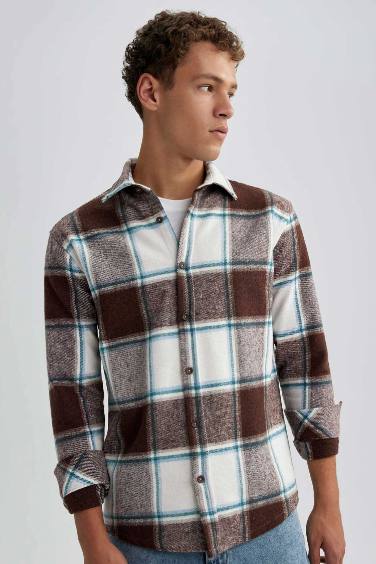 Regular Fit Plaid Long Sleeve Shirt