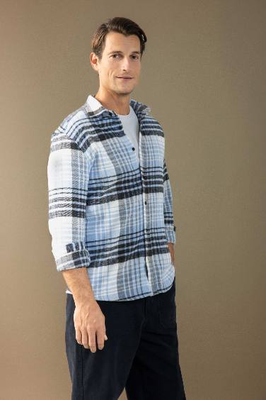 Regular Fit Kareli Oduncu Flanel Uzun Kollu Gömlek