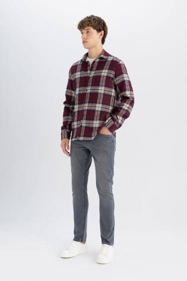 Regular Fit Kareli Oduncu Flanel Uzun Kollu Gömlek
