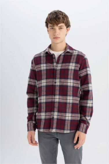 Regular Fit Kareli Oduncu Flanel Uzun Kollu Gömlek