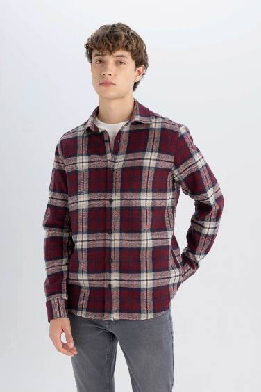 Regular Fit Kareli Oduncu Flanel Uzun Kollu Gömlek