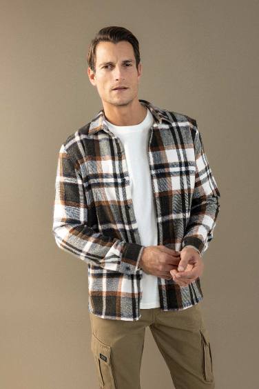Regular Fit Kareli Oduncu Flanel Uzun Kollu Gömlek