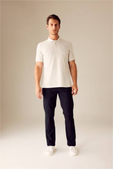 T-shirt Polo basique en coton à coupe régulière