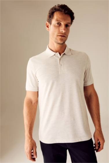 T-shirt Polo basique en coton à coupe régulière