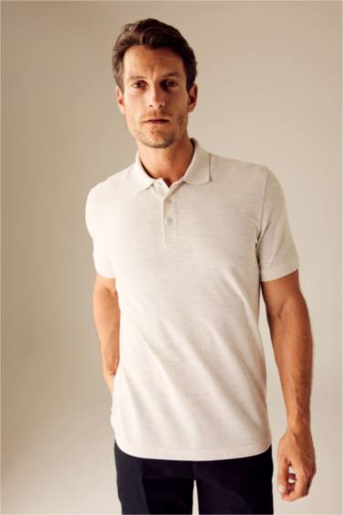 T-shirt Polo basique en coton à coupe régulière