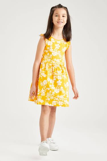 Girl Regular Fit Knitted Butterfly Print Dress